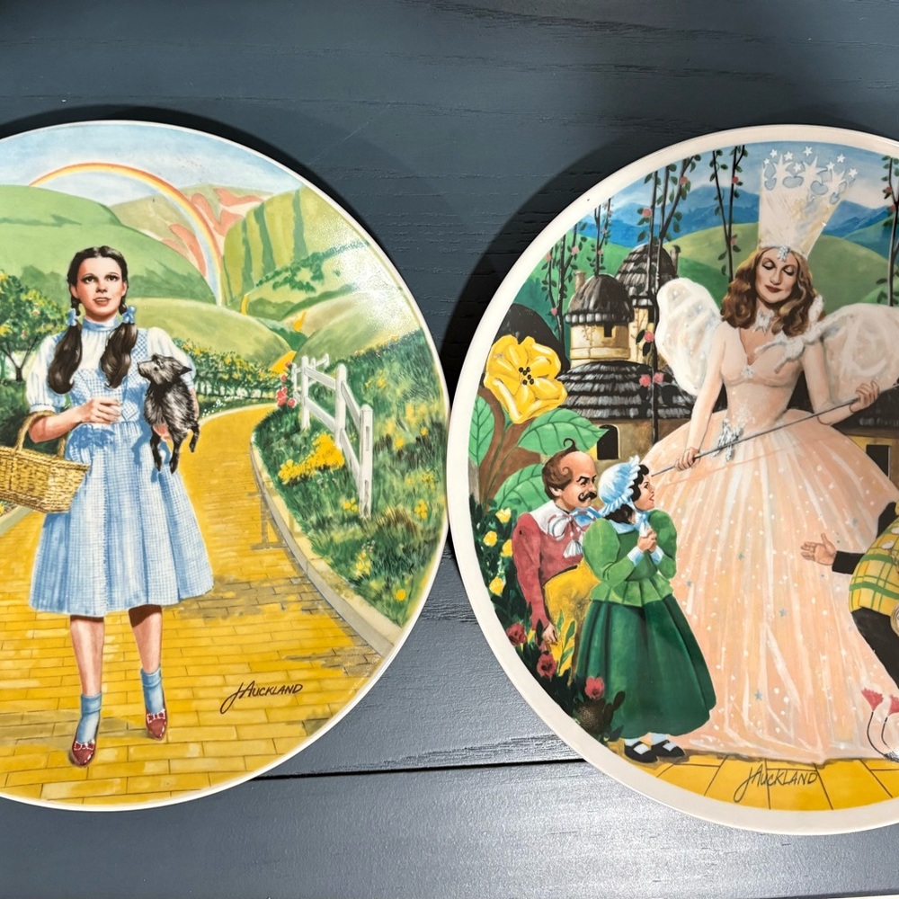 Knowles Wizard Of Oz 1970s Collectors Plates. Set Of 2 Hand Painted And Signed